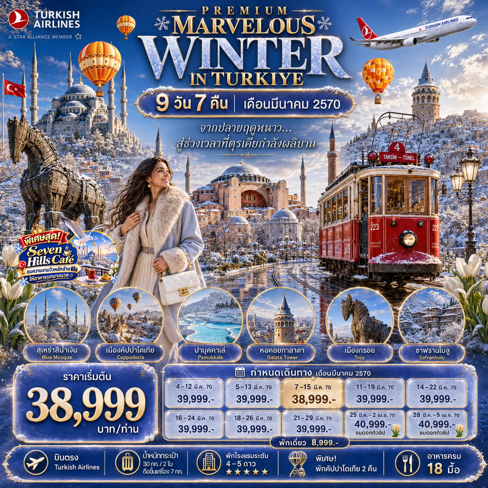 ทัวร์ตุรเคีย PREMIUM MARVELOUS WINTER IN TURKIYE บินตรง 9วัน 7คืน (TK)